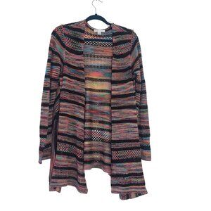 John Paul Richard Womens Multicolor Knit Open Cardigan Boho Fairy Artsy Festival